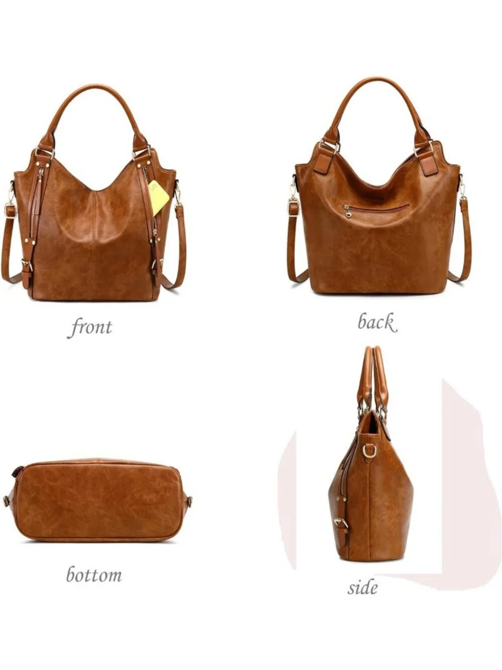 Stylish PU Leather Tote Bag for Women | Fashionable Hobo Shoulder Bag with